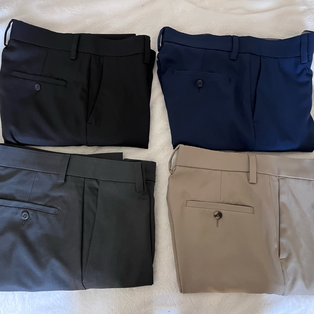 4 Pair of Haggar Cool18Pro Slim Fit Dress Pants